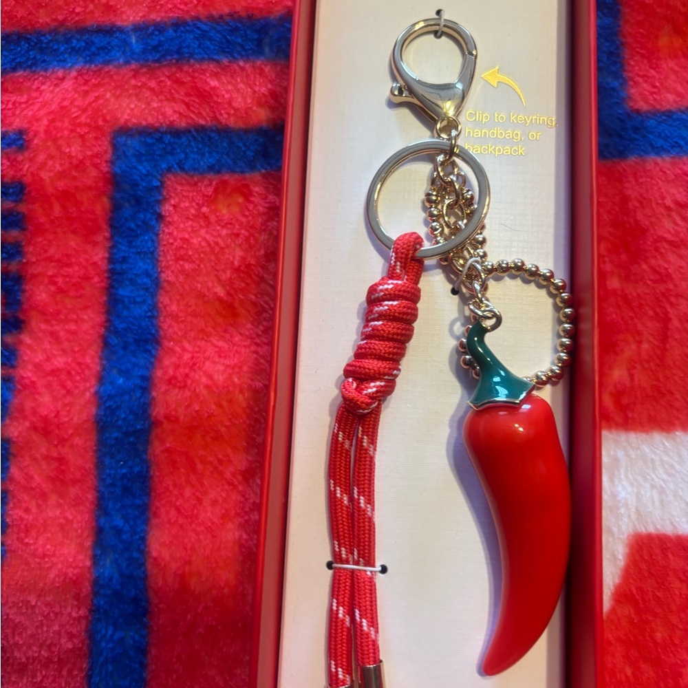 Chili Pepper Keychain with Red and Green Accents
